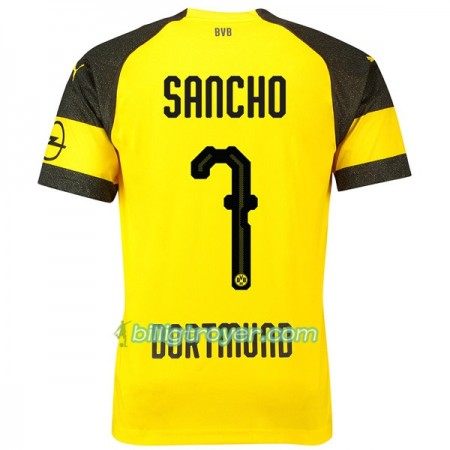 Billige Fotballdrakter Borussia Dortmund Sancho 7 Hjemmedraktsett 2018/19 Kortermet